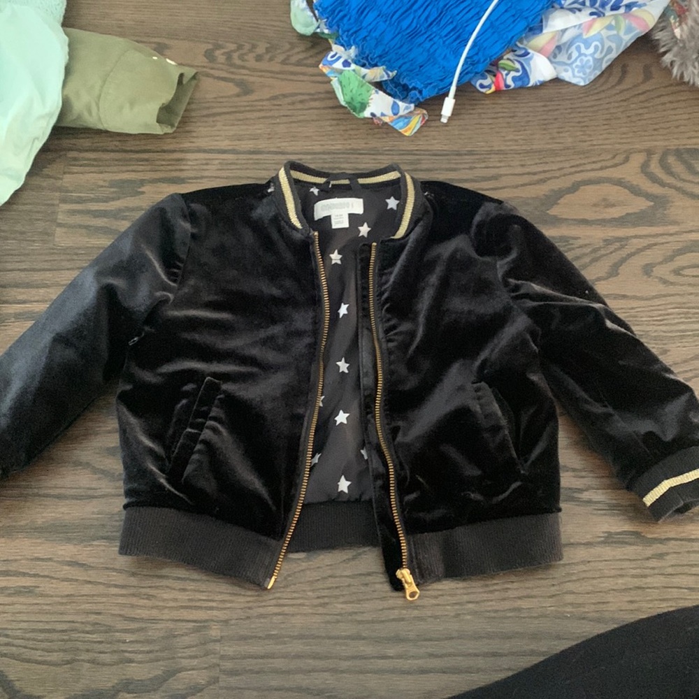 Black velvet moto jacket